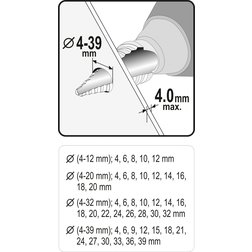 Sada stupňovitých vrtáků 4ks 4-39 mm