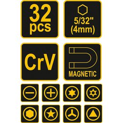 Šroubovák s nástavci a nástroji pro mobilní telefony sada 32ks