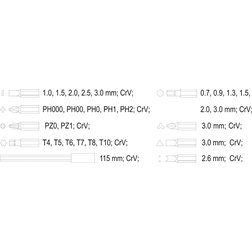 Ráčnový šroubovák s drobnými nástavci sada 31 ks