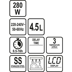 Pomalý hrnec 280W 4,5L s časovačem