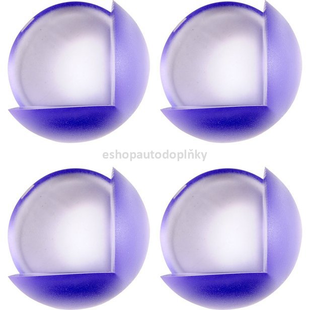 Chráníč na rohy nábytku, samolepící, modrý průsvit, 4ks