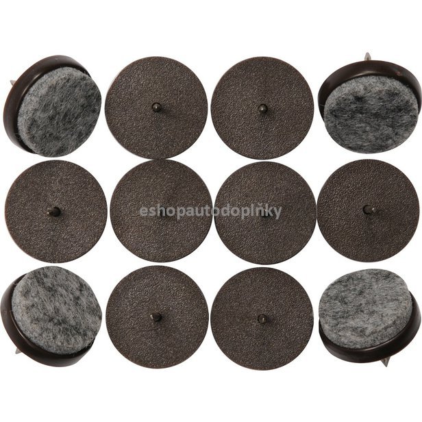 Podložka plastová s plstí na hřebíku 24mm,12ks