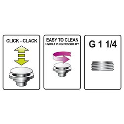 Výpusť umyvadlová S klik/klak plast/chrom FALA