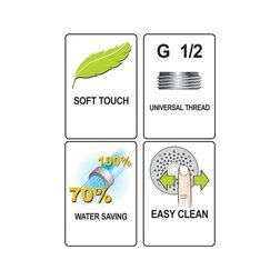 Sprchová hlavice 3 funkce fialová FALA Salto