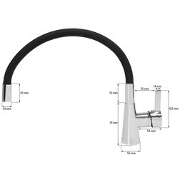 Baterie dřezová flexibilní - černá