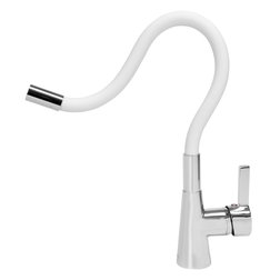 Baterie dřezová flexibilní - bílá