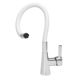 Baterie dřezová flexibilní - bílá