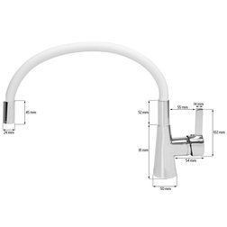 Baterie dřezová flexibilní - bílá