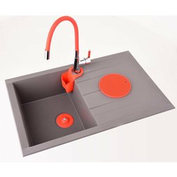 Baterie dřezová flexibilní - červená