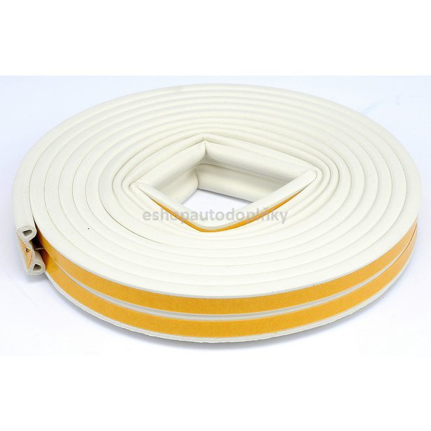 Těsnění do oken a dveří samolepící 9x5,5mm TYP P bílé 6M