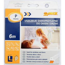Těsnění do oken a dveří samolepící 9x5,5mm TYP P bílé 6M