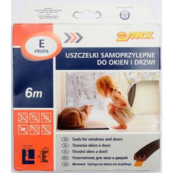 Těsnění do oken a dveří samolepící 9x4mm TYP E hnědé 6M