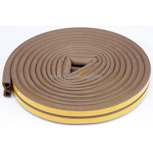 Těsnění do oken a dveří samolepící 9x7,4mm TYP D hnědé 6M