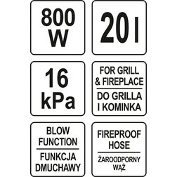 Vysavač popela elektrický 20 L 800W