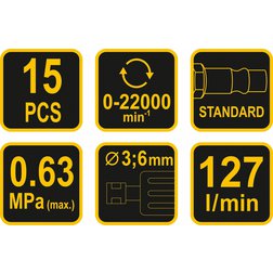 Bruska přímá pneumatická s příslušenstvím