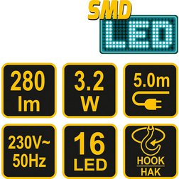 Lampa montážní 13 LED 3,2W/230V
