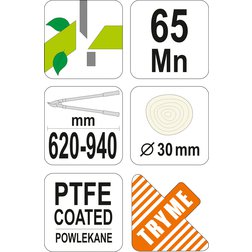 Nůžky zahradnické teleskopické 610-940mm (průměr 30mm)