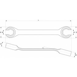 Klíč prstencový polootevřený 8x10 mm