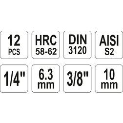 Bity Torx sada 12 ks (CrV 6150)