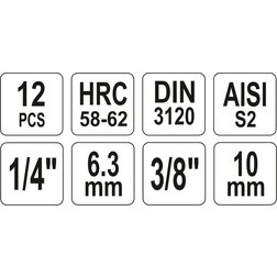Bity Torx bezpečnostní sada 12 ks (CrV 6150)