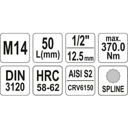 Nástavec 1/2" bit vícezubý M14 55 mm