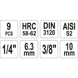 Bity sada 9 ks (CrV 6150)