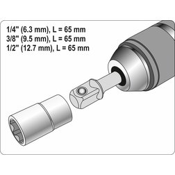 Sada adaptérů SDS+ 1/4", 3/8", 1/2"