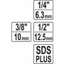 Sada adaptérů SDS+ 1/4", 3/8", 1/2"