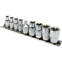 Sada nástavců 1/4", 3/8" TORX 9 ks E5-E16