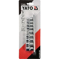 Sada nástavců 1/4", 3/8" TORX 9 ks E5-E16