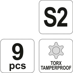 Sada klíčů TORX s otvorem 9 ks delší