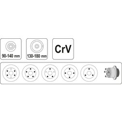 Stahovák brzd. bubnů 4/5 ramenný, 90-180mm