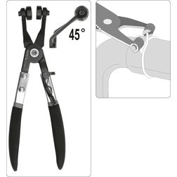 Kleště na samosvorné hadicové spony 230mm 45°