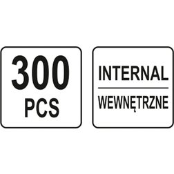 Pojistné kroužky INTERNAL sada 300ks, R1-R19, pr. 3 -32mm