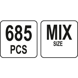 Izolované krimpovací kabelové koncovky sada 685ks