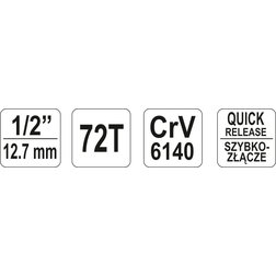 Ráčna 1/2" 255 mm vyhnutá