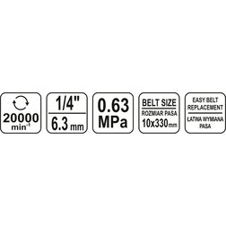 Pneumatická pásová bruska 10x330mm (rozměr pásu)