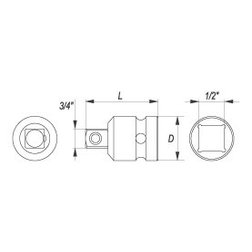 Nástavec adaptér 1/2" - 3/4" rázový CrMo SCM-440