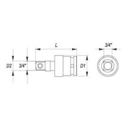 Nástavec 3/4" rázový kloubový CrMo