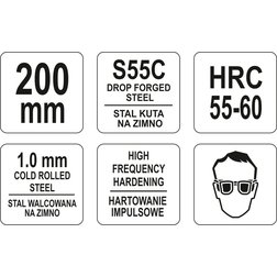 Nůžky na plech 200 mm rovné