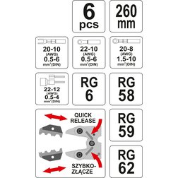 Kleště konektorové 260 mm sada