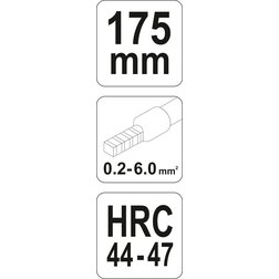 Kleště konektorové 175mm, HRC 44-47, 0,2-6,00mm2