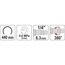 Pistole na huštění pneu s manometrem 6 bar