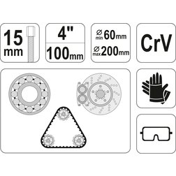 Stahovák 4" 60-200mm (tříramenný)