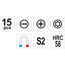 Sada šroubováků 15 ks magnetické S2