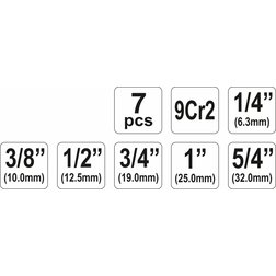 Sada závitníků na trubky 7 ks 9Cr2