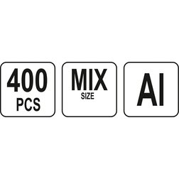 Nýt hliníkový sada 400ks (2,4, 3,2, 4,0, 4,8mm)