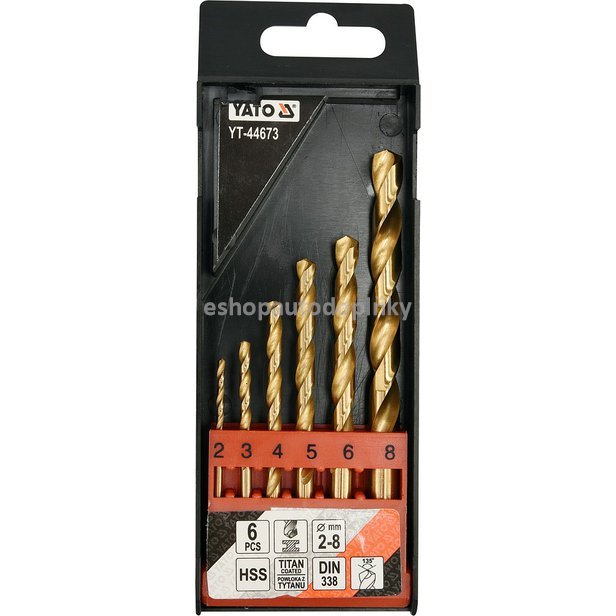 Sada vrtáků do železa HSS-TiN 6ks 2-8mm