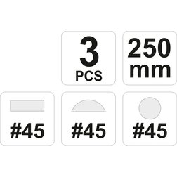 Rašple na dřevo sada 3 ks 250 mm #45