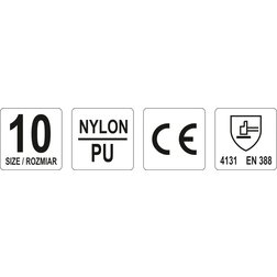 Rukavice pracovní nylon/polyurethan vel. 10